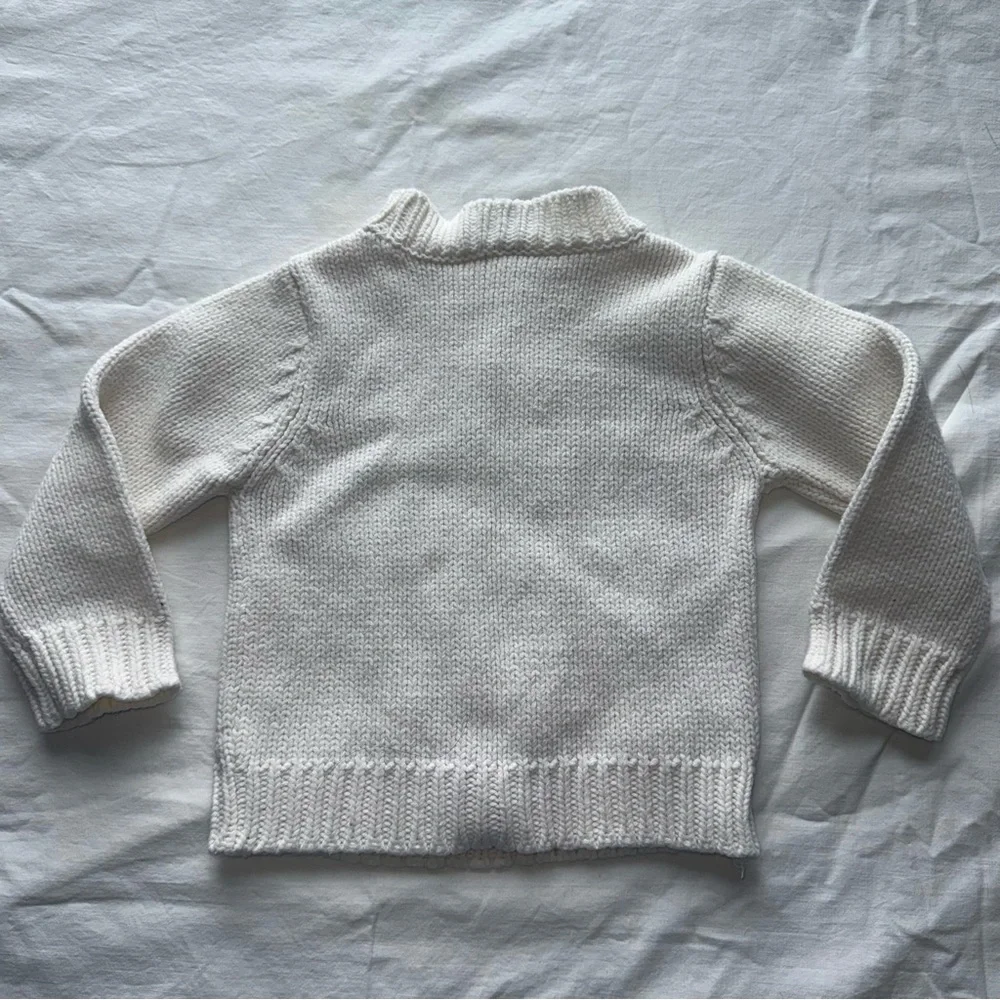The Children's Place White Sweater with Floral Embroidery